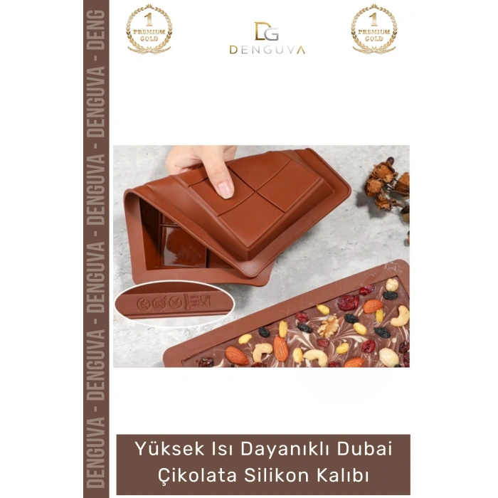 #ÇikolataKalıbı Esnek Kaliteli Profesyonel Mutfak Tasarım Isı Dayanıklı Dubai Çikolata Silikon Kalıbı - 1 Adet