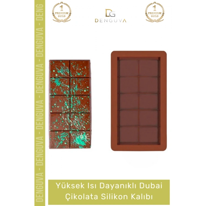 #ÇikolataKalıbı Esnek Kaliteli Profesyonel Mutfak Tasarım Isı Dayanıklı Dubai Çikolata Silikon Kalıbı - 2 Adet