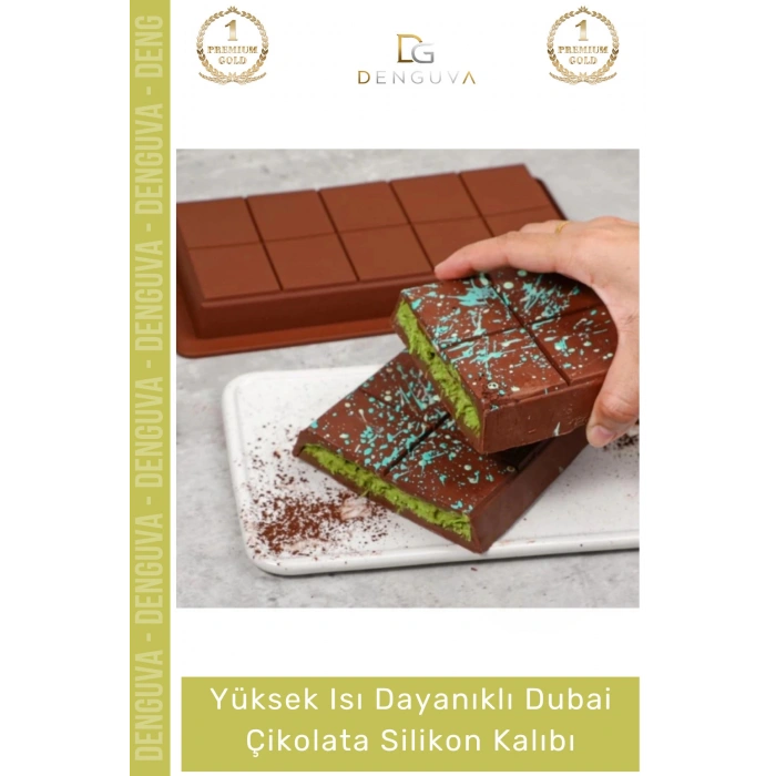 #ÇikolataKalıbı Esnek Kaliteli Profesyonel Mutfak Tasarım Isı Dayanıklı Dubai Çikolata Silikon Kalıbı - 2 Adet