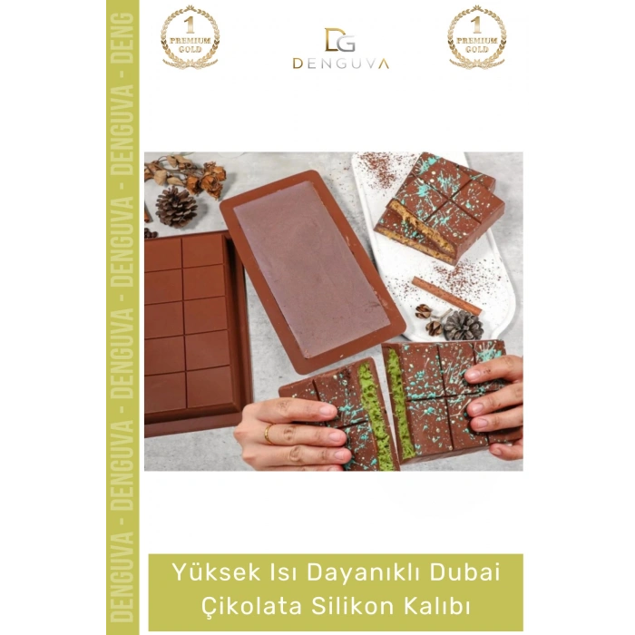#ÇikolataKalıbı Esnek Kaliteli Profesyonel Mutfak Tasarım Isı Dayanıklı Dubai Çikolata Silikon Kalıbı - 2 Adet