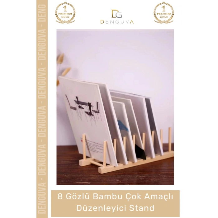 #DüzenleyiciStand Bambu Ahşap Mutfak Tabaklık Kurutmalık Organizer Çok Amaçlı Düzenleyici 8 Gözlü Stand