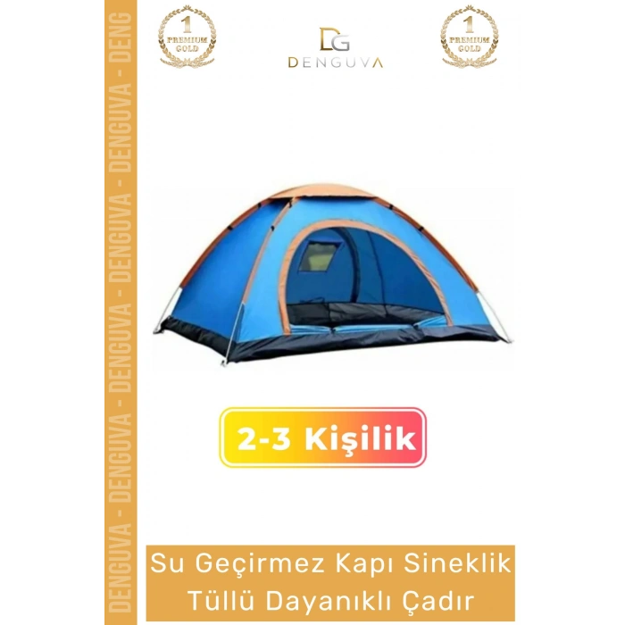 #KampÇadırı Su Geçirmez Kolay Kurulum Hafif Taşınabilir Festival Sineklikli 2-3 Kişilik Kamp Çadırı