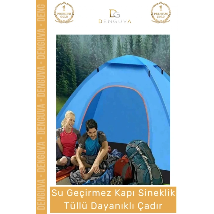 #KampÇadırı Su Geçirmez Kolay Kurulum Hafif Taşınabilir Festival Sineklikli 2-3 Kişilik Kamp Çadırı