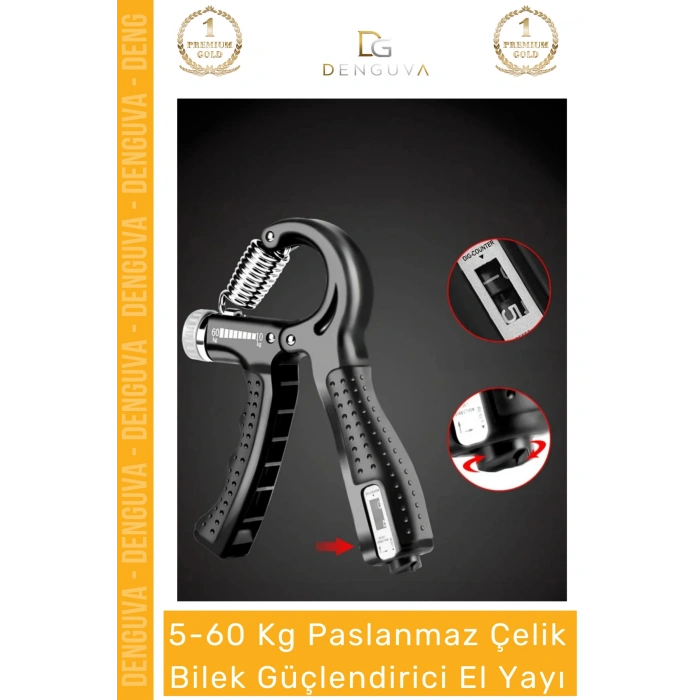 #ElYayı Sayaçlı Ayarlanabilir Profesyonel Direnç Fitness Egzersiz Aleti El Yayı 560 Kg Bilek Güçlendirici