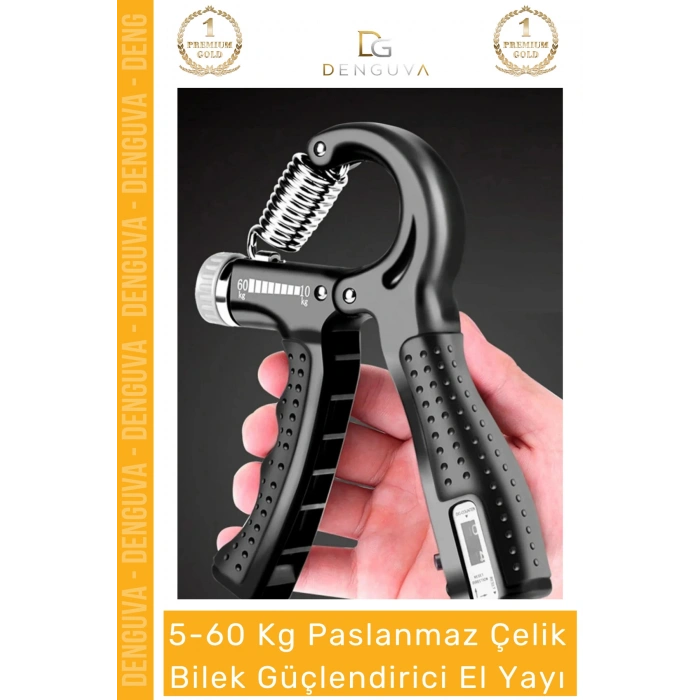 #ElYayı Sayaçlı Ayarlanabilir Profesyonel Direnç Fitness Egzersiz Aleti El Yayı 560 Kg Bilek Güçlendirici