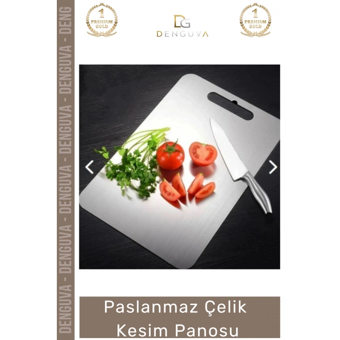 #KesmePanosu Paslanmaz Çelik Dayanıklı Hijyenik Kaymaz Yüzey Profesyonel Modern Meyve Et Kesim Panosu