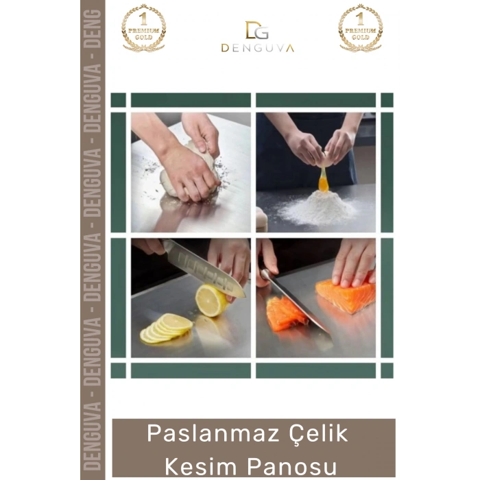 #KesmePanosu Paslanmaz Çelik Dayanıklı Hijyenik Kaymaz Yüzey Profesyonel Modern Meyve Et Kesim Panosu
