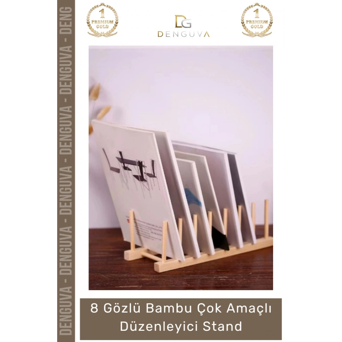 #AhşapStand Bambu Ahşap Mutfak Tabaklık Tabak Bardak Kurutmalık Ofis Amaçlı Düzenleyici 8 Gözlü Stand