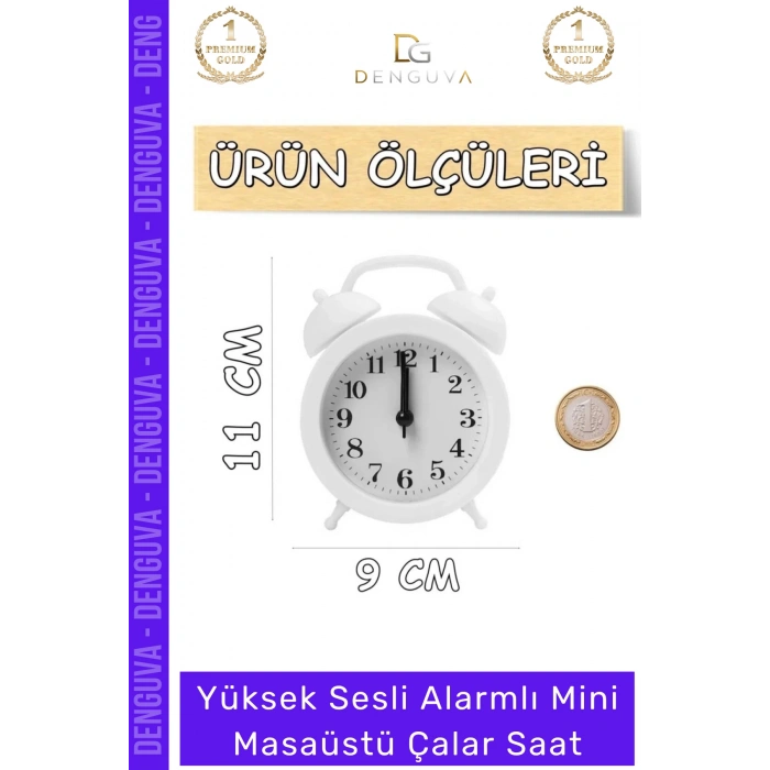 #ÇalarSaat Premium Sessiz Akar Saniyeli Masaüstü Ofis Komodin Modern Analog Dekoratif Çalar Saat