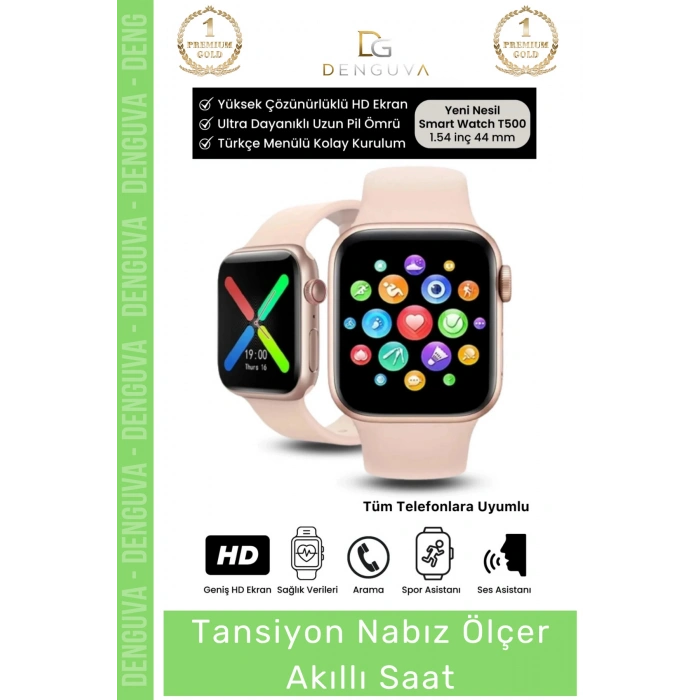 #AkıllıSaat Premium T500 Plus Ips Ekran Sağlık Sensörlü Ios Android Uyumlu Tansiyon Nabız Ölçer Akıllı Saat