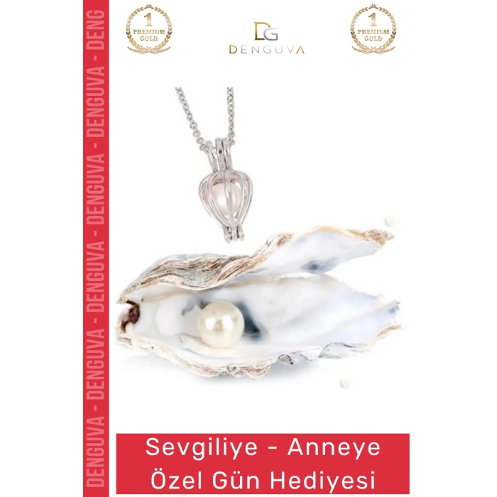#İnciKolye Kırmızı Kokulu Güllü Tasarım Kutulu Sevgililer Günü Hediye İstiridye İnci Kolye Seti
