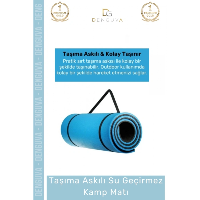 #KampMatı Taşıma Askılı Pilates Yoga Salon Tipi Konforlu Uyku Kamp Matı Yer Minderi 10 mm