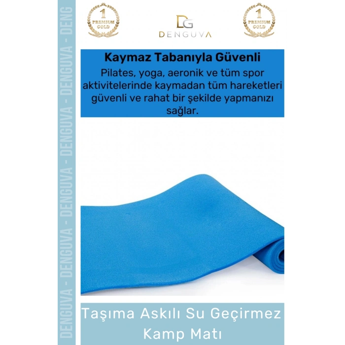 #KampMatı Taşıma Askılı Pilates Yoga Salon Tipi Konforlu Uyku Kamp Matı Yer Minderi 10 mm