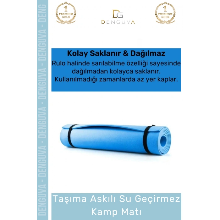 #KampMatı Taşıma Askılı Pilates Yoga Salon Tipi Konforlu Uyku Kamp Matı Yer Minderi 10 mm
