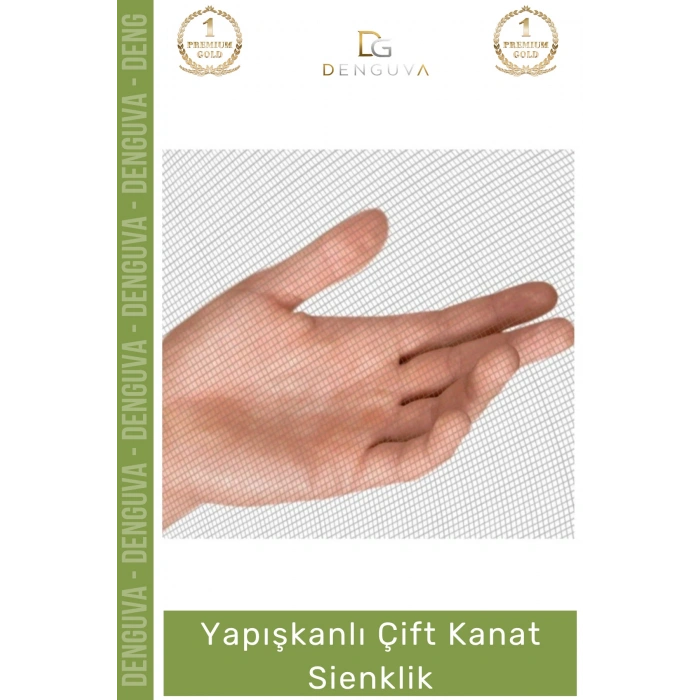 #ÇiftkanatSineklik 130x150 PVC Pencere Pratik Montaj Sivrisinek Koruyucu Tül Yapışkanlı Çift Kanat Sineklik