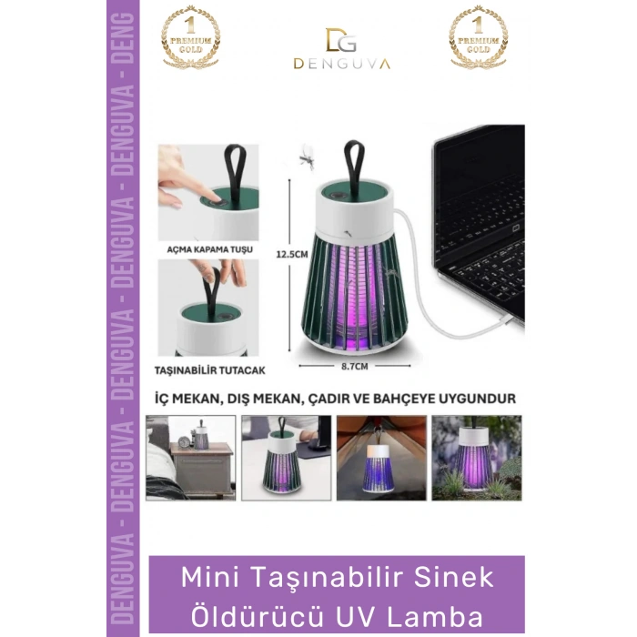 #SinekÖldürücü Mini Taşınabilir USB Sessiz Şarjlı Sivrisinek Haşere Kovucu Kamp Balkon Sinek Öldürücü UV