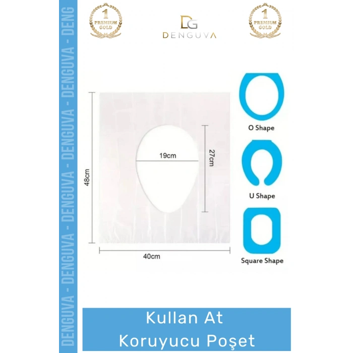 #KlozetPoşeti Hijyenik Tek Kullanımlık Seyahat Tipi Koruyucu Pratik Steril Klozet Kapağı Poşeti 50 Adet