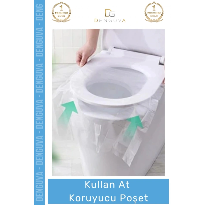 #KlozetPoşeti Hijyenik Tek Kullanımlık Seyahat Tipi Koruyucu Pratik Steril Klozet Kapağı Poşeti 50 Adet