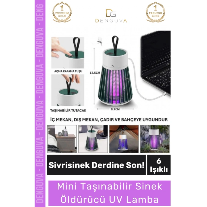 #HaşereÖldürücü Mini Taşınabilir Sinek UV Işık USB Sessiz Kamp Bahçe Balkon Sivrisinek Haşere Öldürücü Lamba