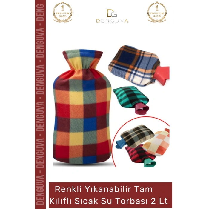 #SıcaSuTorbası Polar Kılıflı Kauçuk Termofor Isıtıcı Kompres Ağrı Giderici Hava Sıcak Su Torbası 2 Lt