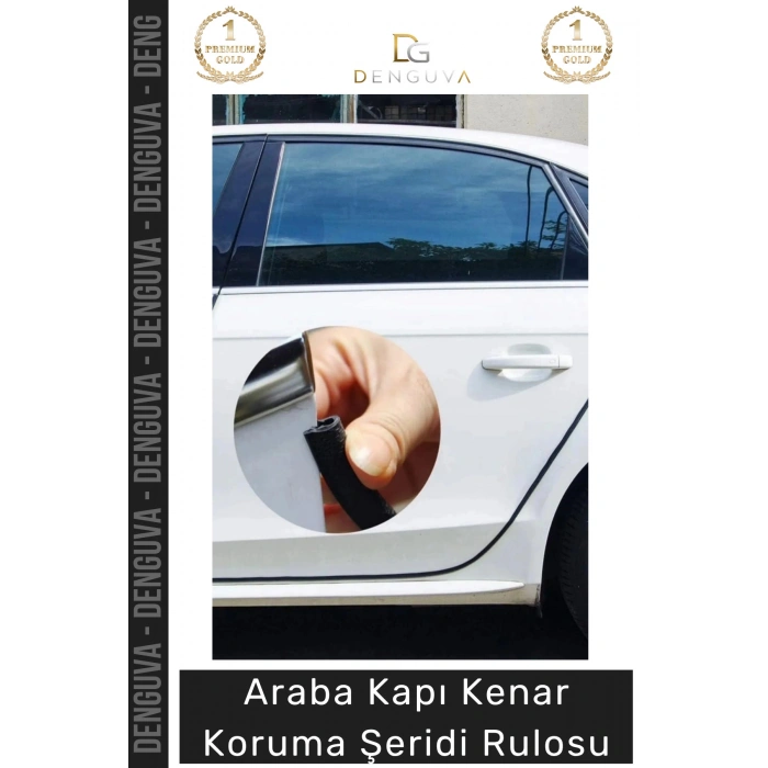#FitilŞerit Otomobil Kapı Kenar Metal Klipsli Kauçuk Esnek Darbe Çizilme Koruma Fitil Şeridi Rulosu