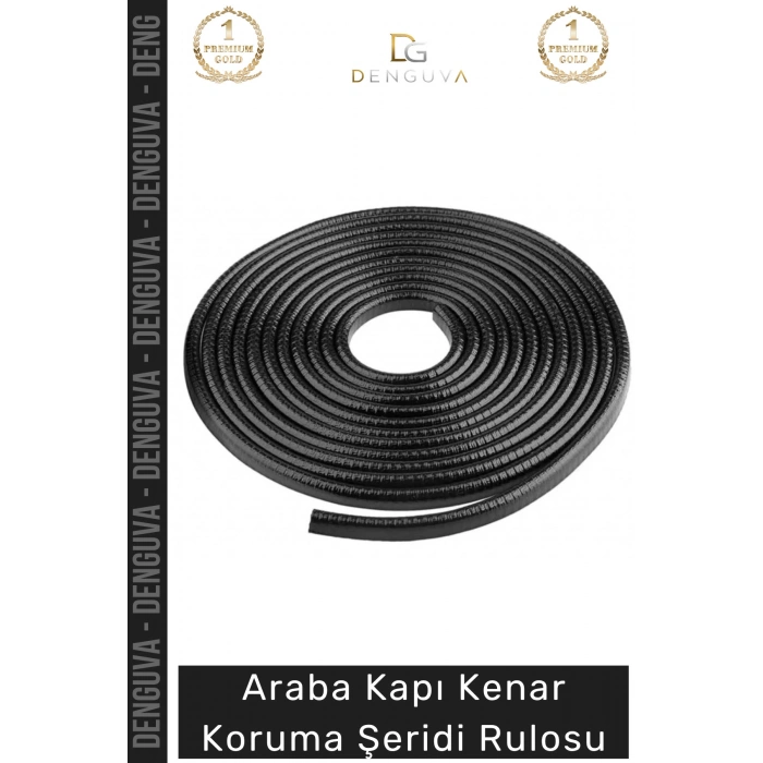 #FitilŞerit Otomobil Kapı Kenar Metal Klipsli Kauçuk Esnek Darbe Çizilme Koruma Fitil Şeridi Rulosu