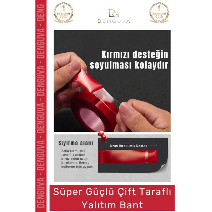 #ŞeffafBant Çift Taraflı Nano Sihirli VHB Güçlü Yapıştırıcı Yıkanabilir Şeffaf 1.5mt Silikon Şeffaf Bant
