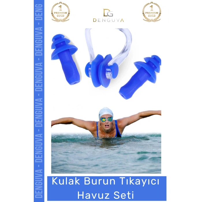 #KulakTıkacı Su Geçirmez Silikon Yüzücü Kulak Tıkacı Koruyucu Klips Kaliteli Burun Tıkayıcı Havuz Seti