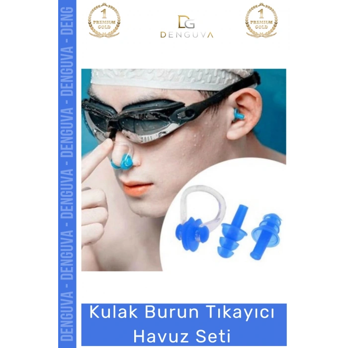 #KulakTıkacı Su Geçirmez Silikon Yüzücü Kulak Tıkacı Koruyucu Klips Kaliteli Burun Tıkayıcı Havuz Seti