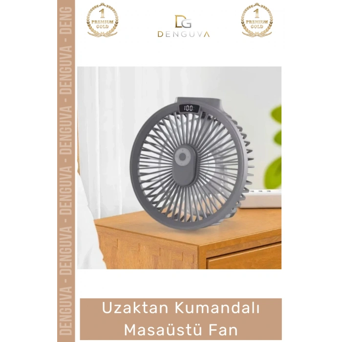 #KumandalıVantilatör Şarj Göstergeli Ultra Sessiz Ledli Şarjlı Portatif Uzaktan Kumandalı Masaüstü Fan