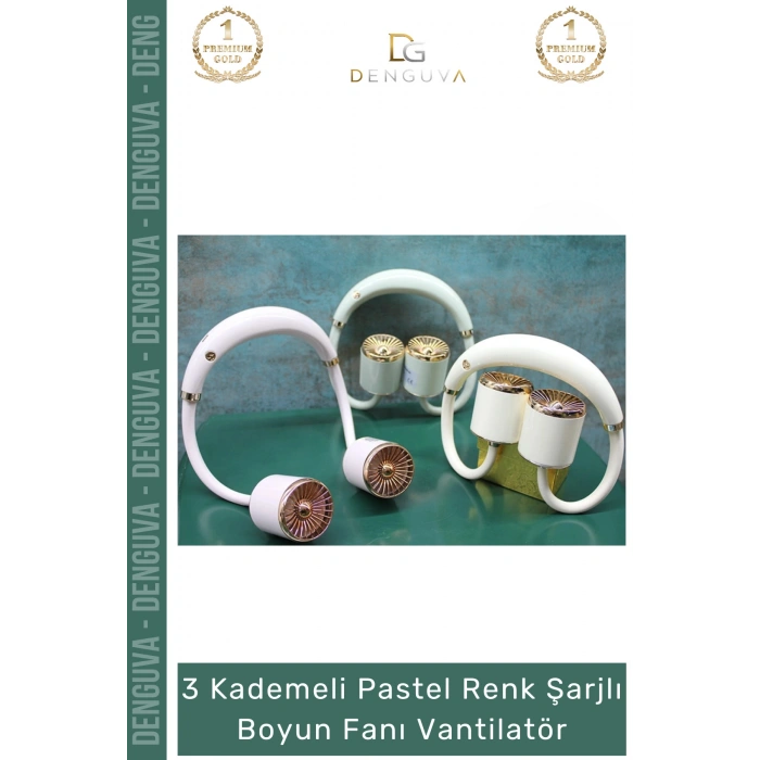#Vantilatör 3 Kademeli Pastel Renk Taşınabilir USB Sessiz Esnek Hafif Şarjlı Boyun Fanı Vantilatör