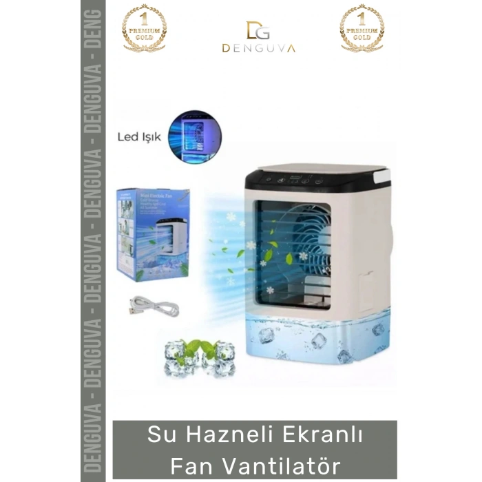 #Vantilatör Dijital Sessiz Kompakt Modern USB Nemlendirici Soğutucu Hazneli Ekranlı Fan Vantilatör