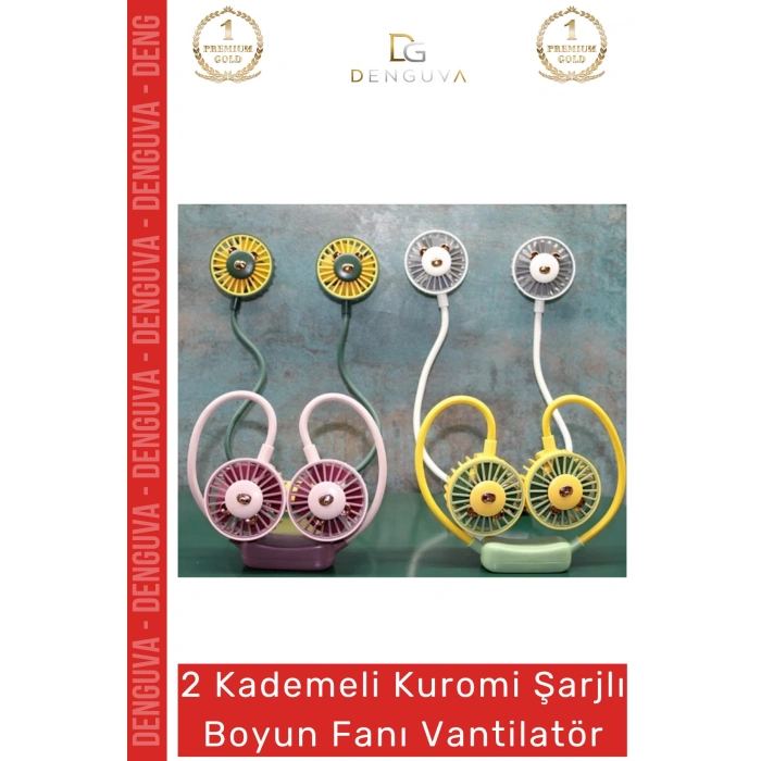 #Vantilatör Kuromi Taşınabilir USB Esnek 2 Kademe Portatif şisel Hafif Şarjlı Boyun Fanı Vantilatör