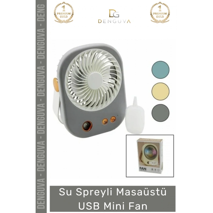 #MiniFan Su Spreyli Şarj Edilebilir Buharlı 3 Kademeli Taşınabilir Ergonomik Masaüstü USB Mini Fan