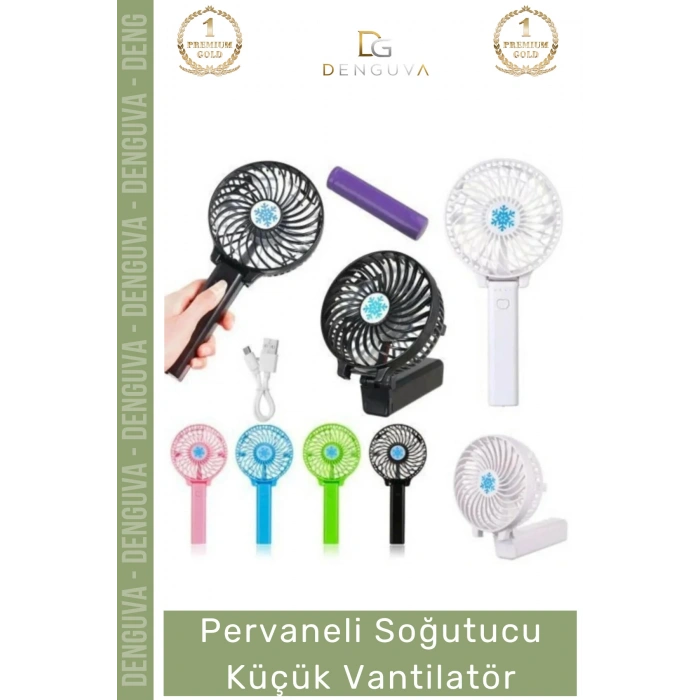 #Vantilatör USB Şarjlı Mini El Fanı Sessiz Katlanabilir Beyaz Pervaneli Soğutucu Küçük Vantilatör