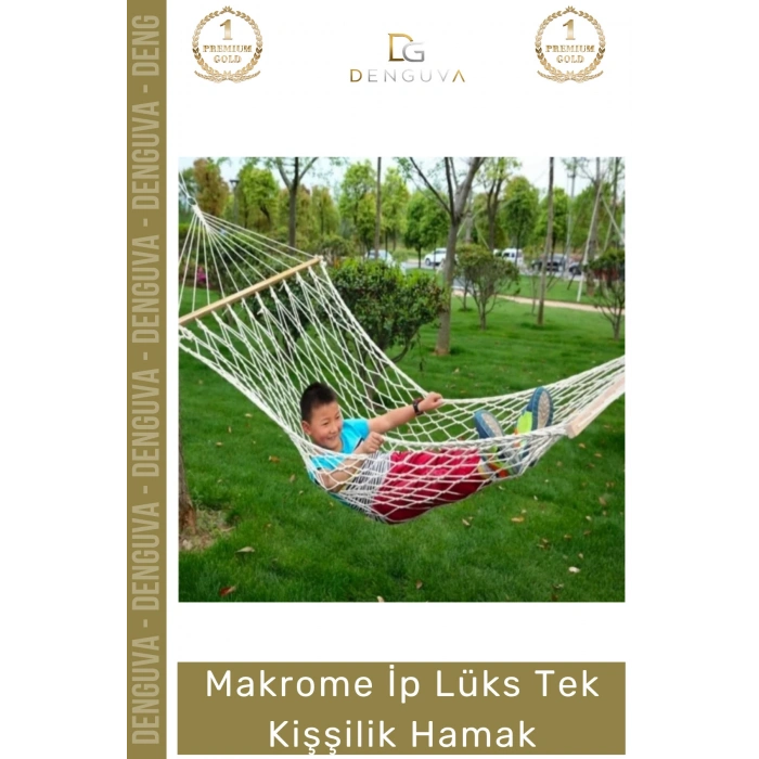 #Hamak Bahçe Balkon Teras El Örgüsü Makrome İp Dayanıklı Konforlu Ahşap Çıtalı Lüks Tek Kişilik Hamak