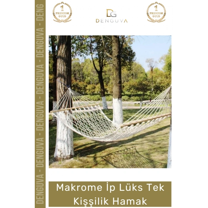#Hamak Bahçe Balkon Teras El Örgüsü Makrome İp Dayanıklı Konforlu Ahşap Çıtalı Lüks Tek Kişilik Hamak