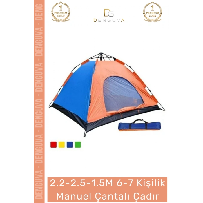 #ÇantalıÇadır Su Geçirmez Dayanıklı Geniş Aile Tipi Outdoor Kamp Ekipmanı 6 -7 Kişilik Manuel Çantalı Çadır