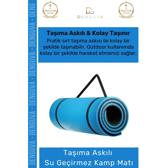 #KampMatı Taşıma Askılı Dayanıklı Konfor Serisi Kamp Pilates Yoga Kaymaz Hafif Uyku Matı Yer Minderi