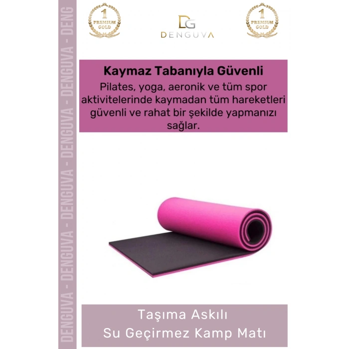 #KampMatı Taşıma Askılı Dayanıklı Uzun Ömürlü Konfor Serisi Kaymaz Pilates Yoga 10mm Kamp Matı