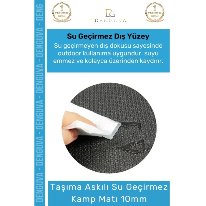 #KampMatı Konfor Serisi Taşıma Askılı Pilates Yoga Kaymaz Taban Profesyonel Fit 10mm Kamp Matı