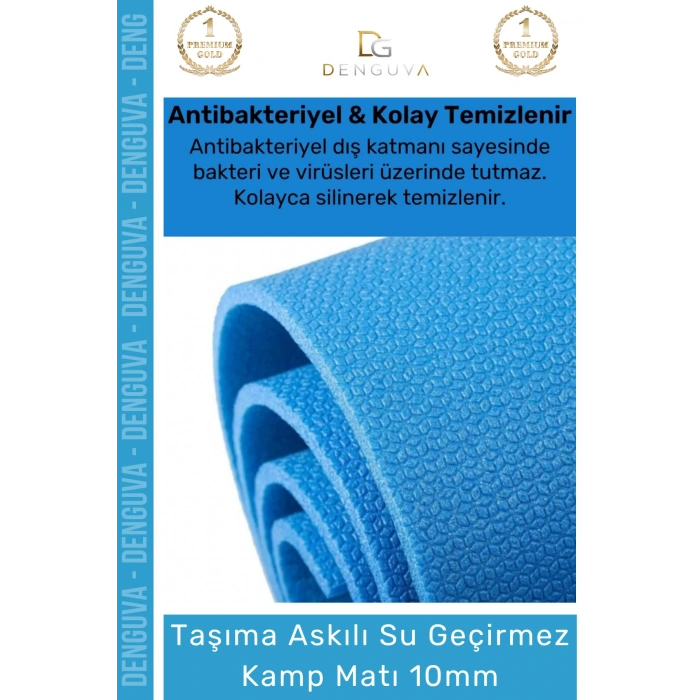 #KampMatı Konfor Serisi Taşıma Askılı Pilates Yoga Kaymaz Taban Profesyonel Fit 10mm Kamp Matı