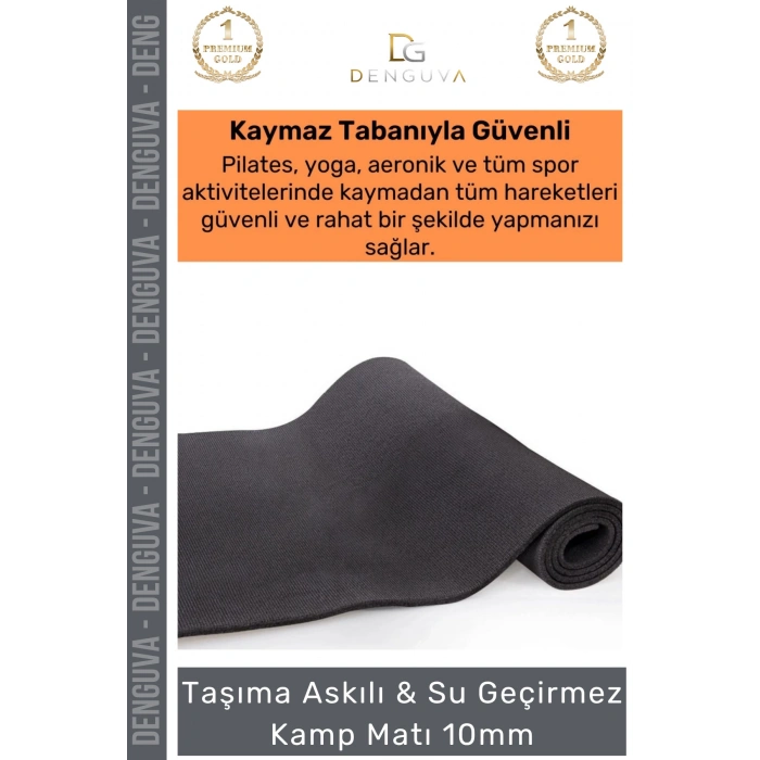 #KampMatı Taşıma Askılı Dayanıklı Konfor Pilates Yoga Spor Fitness Kaymaz Minderi 10mm Kamp Matı