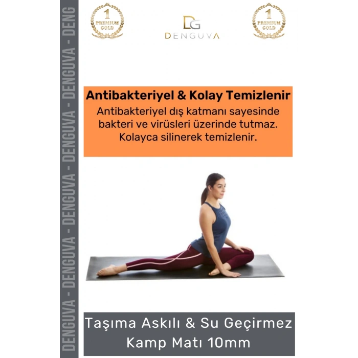 #KampMatı Taşıma Askılı Dayanıklı Konfor Pilates Yoga Spor Fitness Kaymaz Minderi 10mm Kamp Matı