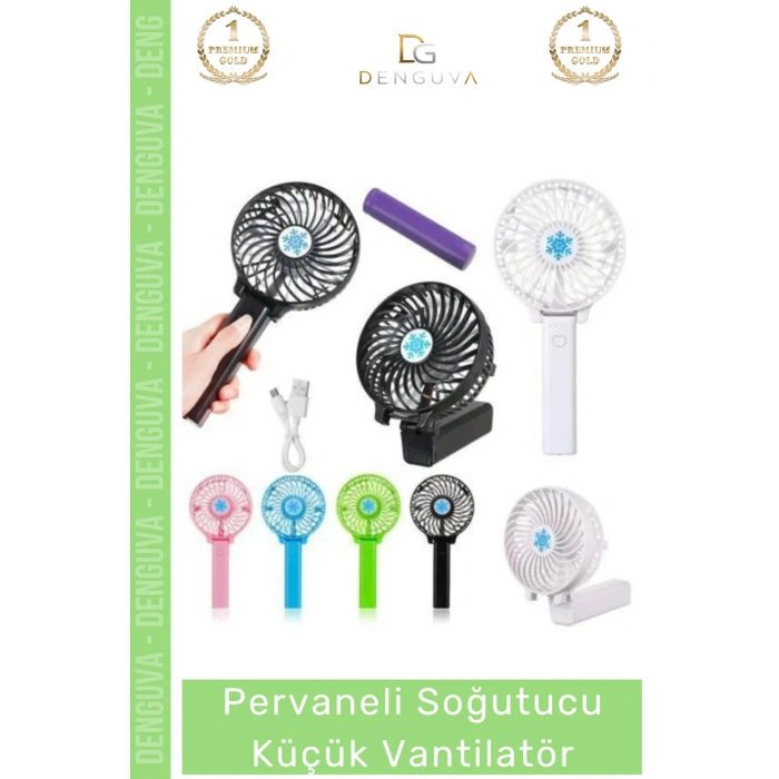 #Vantilatör Mini USB Şarjlı Katlanır El Fanı Sessiz Güçlü Beyaz Pervaneli Soğutucu Küçük Vantilatör
