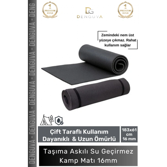 #YogaMatı Taşıma Askılı Dayanıklı Uzun Ömürlü Konfor Serisi Pilates Yoga Minderi 16mm Kamp Matı