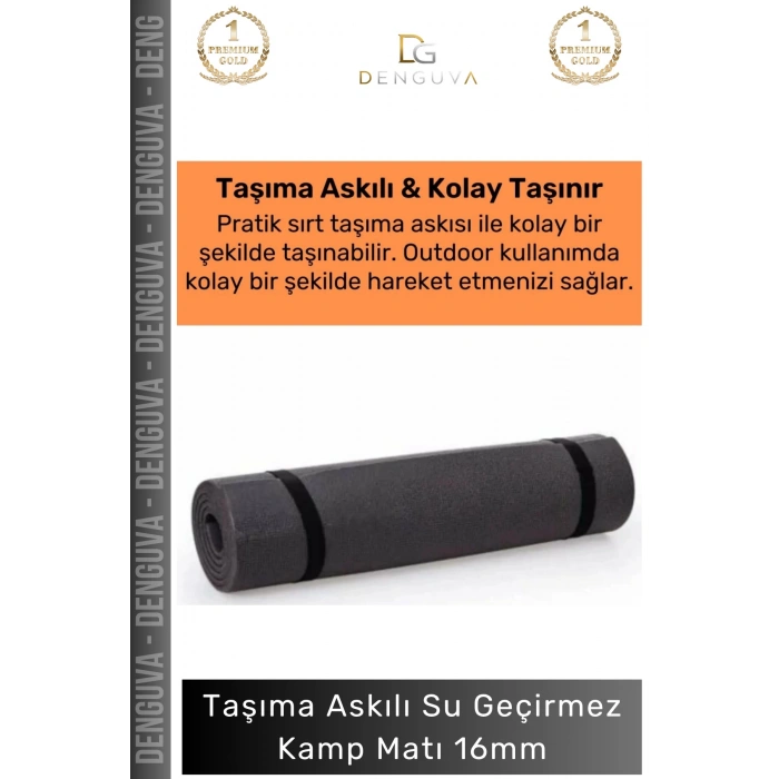 #YogaMatı Taşıma Askılı Dayanıklı Uzun Ömürlü Konfor Serisi Pilates Yoga Minderi 16mm Kamp Matı