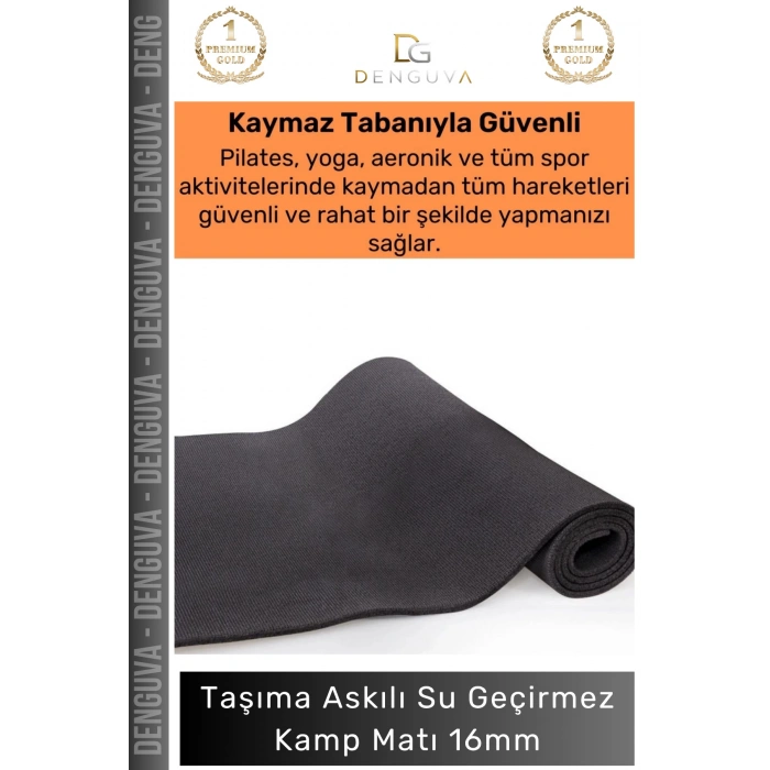 #YogaMatı Taşıma Askılı Dayanıklı Uzun Ömürlü Konfor Serisi Pilates Yoga Minderi 16mm Kamp Matı