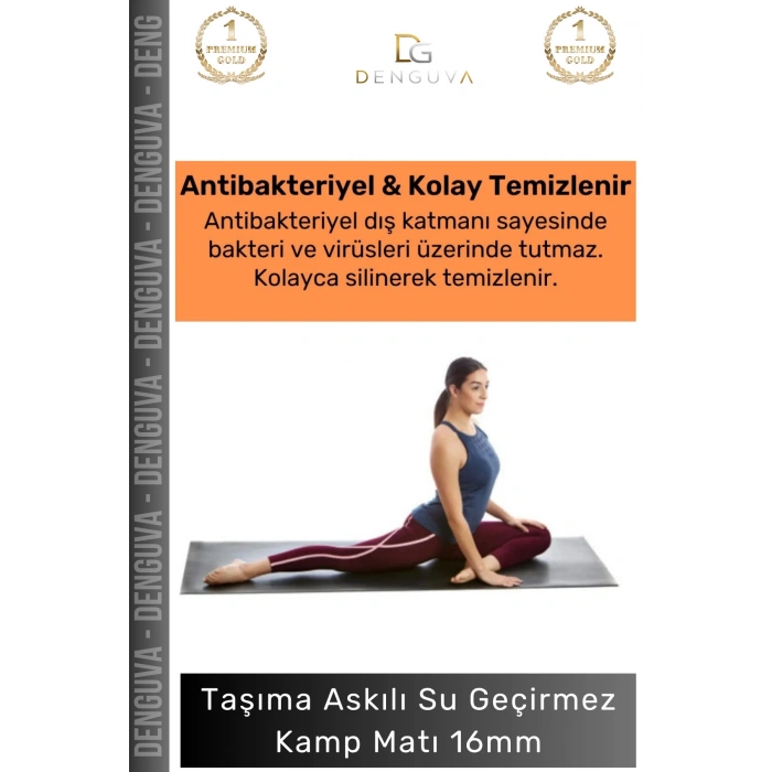 #YogaMatı Taşıma Askılı Dayanıklı Uzun Ömürlü Konfor Serisi Pilates Yoga Minderi 16mm Kamp Matı