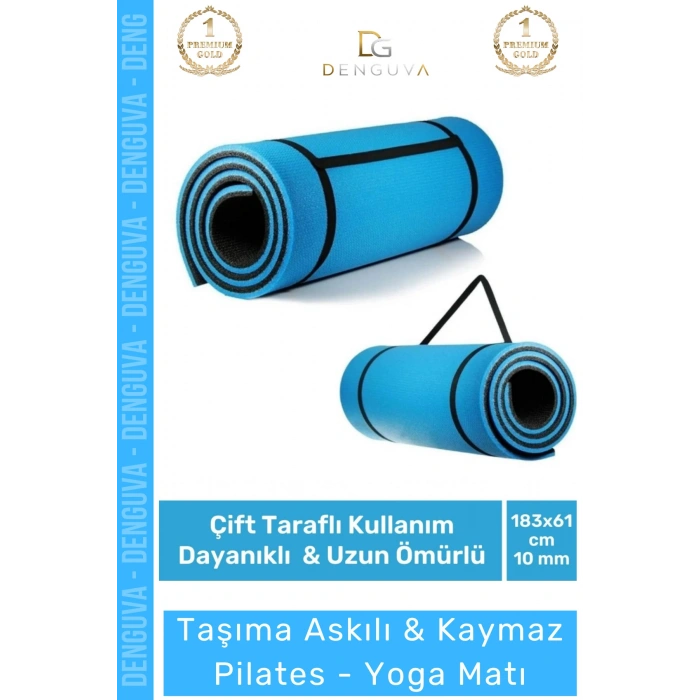 #YogaMatı Taşıma Askılı Kaymaz Pilates Yoga Kamp Spor Fitness Konfor Meditasyon Minderi 10 mm Mat